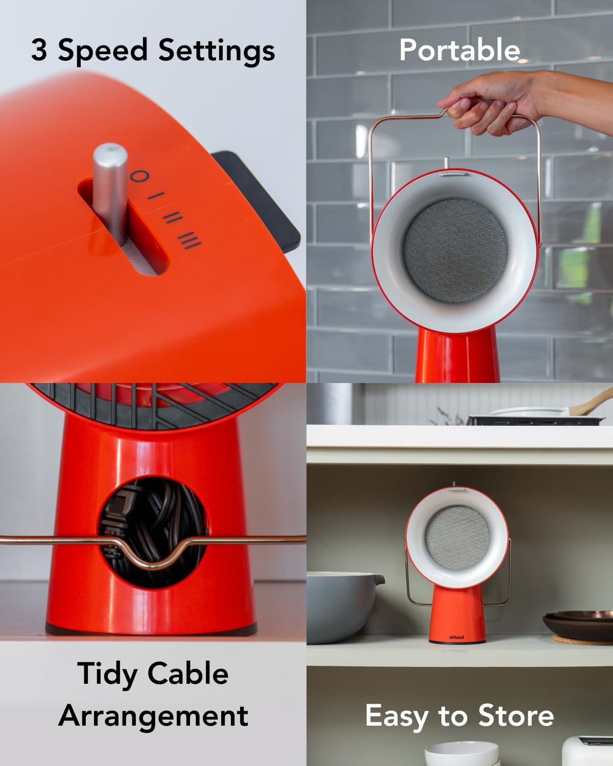 AirHood Campana extractora con cable  Extractor de cocina portátil con 5 filtros de aire de carbón activado y filtro de aceite de acero inoxidable