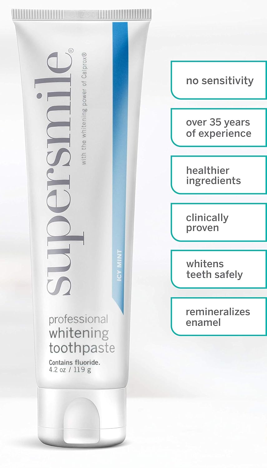 Supersmile Pasta dental blanqueadora profesional con flúor – Potente blanqueamiento sin sensibilidad