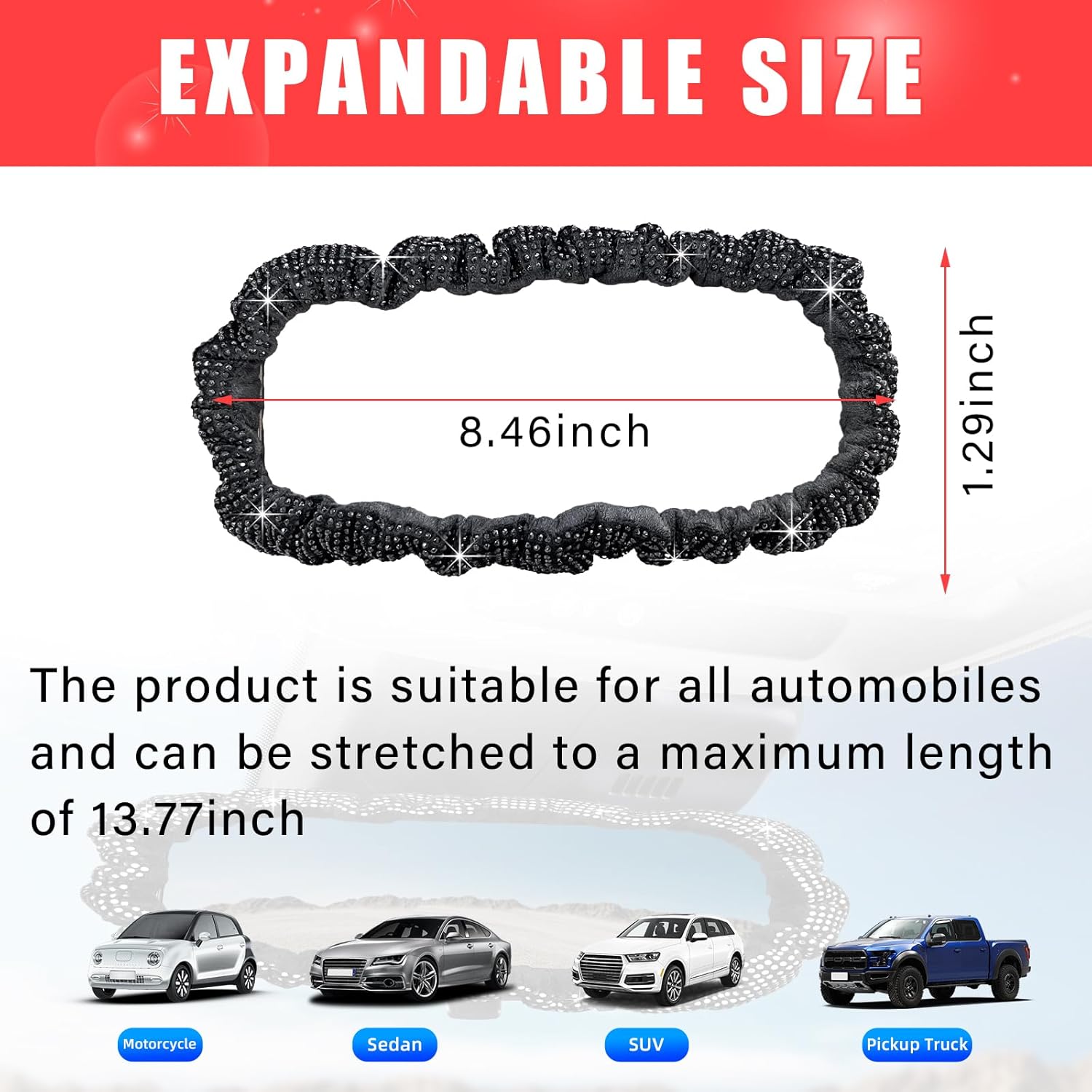 Bling – Funda para espejo retrovisor de automóvil, protectores de espejo retrovisor de cristal de felpa elástica, cubierta de espejo retrovisor con