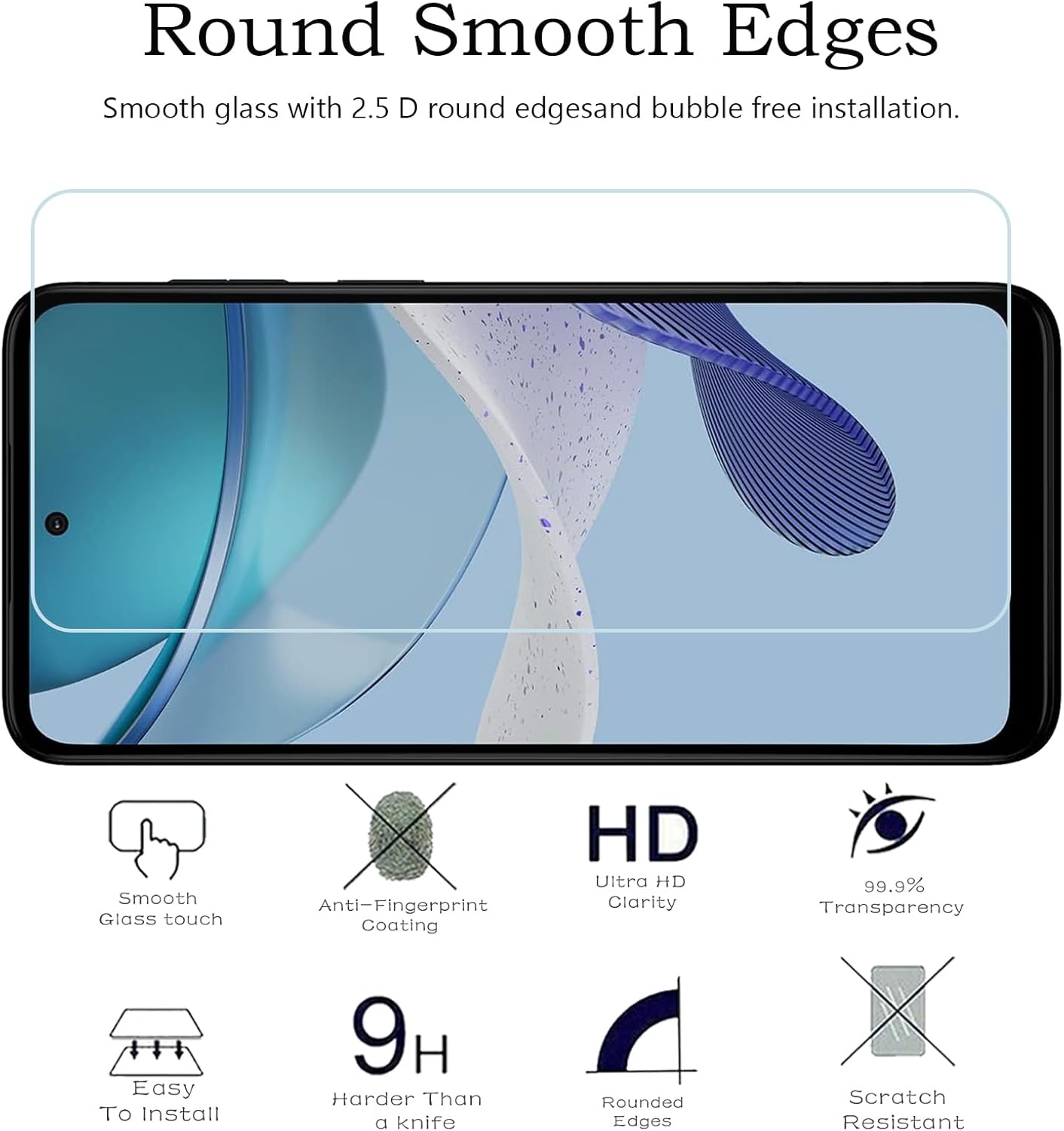 WJMAN Paquete de 3 protectores de pantalla para Moto G 5G 2023 no compatible con la versión 20212022 Película protectora de vidrio templado, dureza