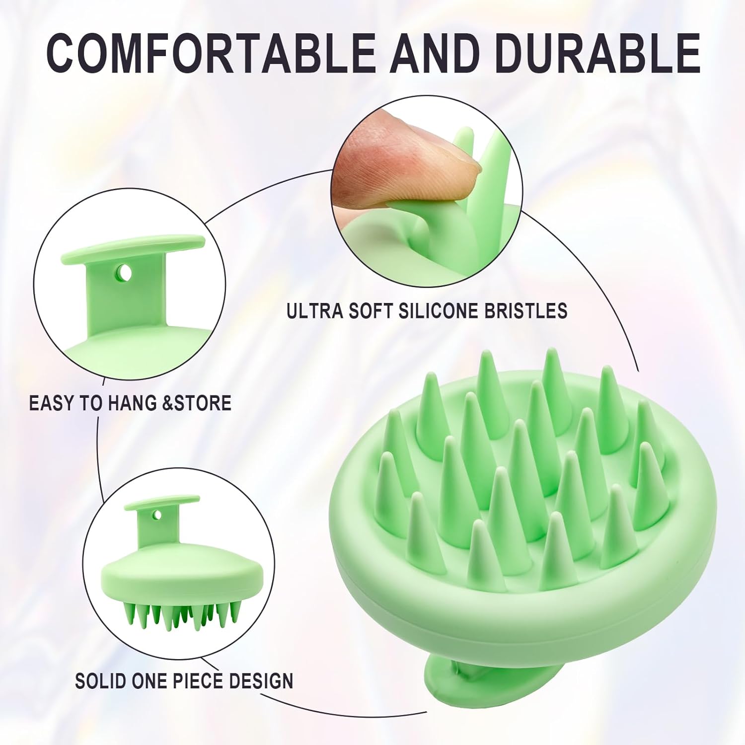 Cepillo de champú masajeador de cuero cabelludo de silicona para el crecimiento del cabello, cepillo para el cuidado de la cabeza, limpiador de