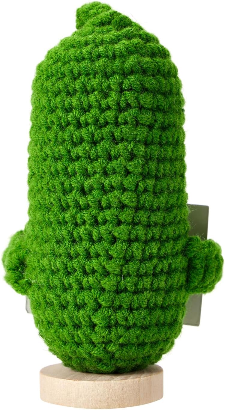 Apoyo emocional Pepino en escabeche hecho a mano, soporte emocional en escabeche, lindo punto de ganchillo, berenjena positiva, regalo para niños y