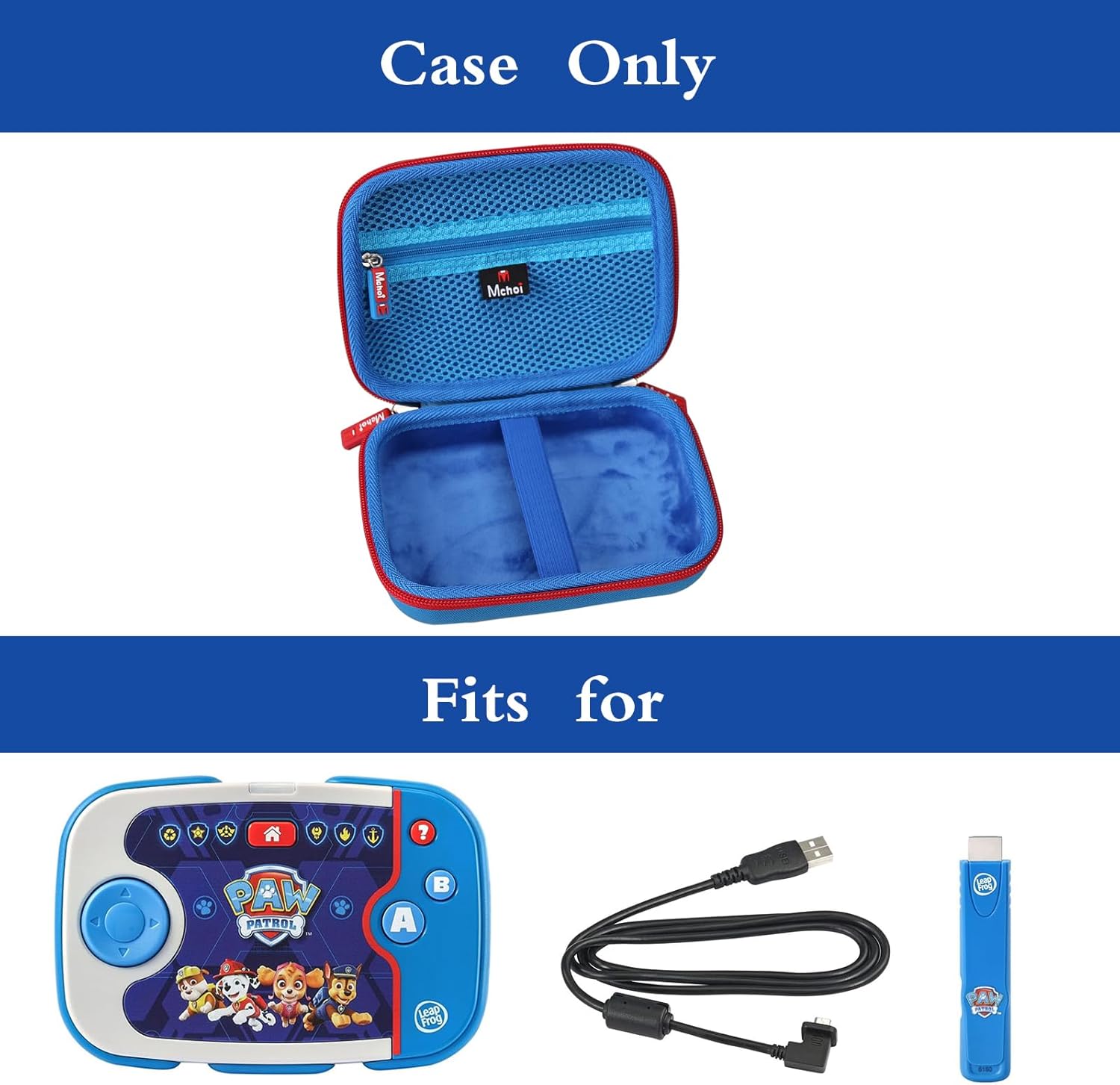 Mchoi Funda rígida adecuada para videojuegos de aprendizaje de Leapfrog Paw Patrol, impermeable, a prueba de golpes, funda protectora de transporte