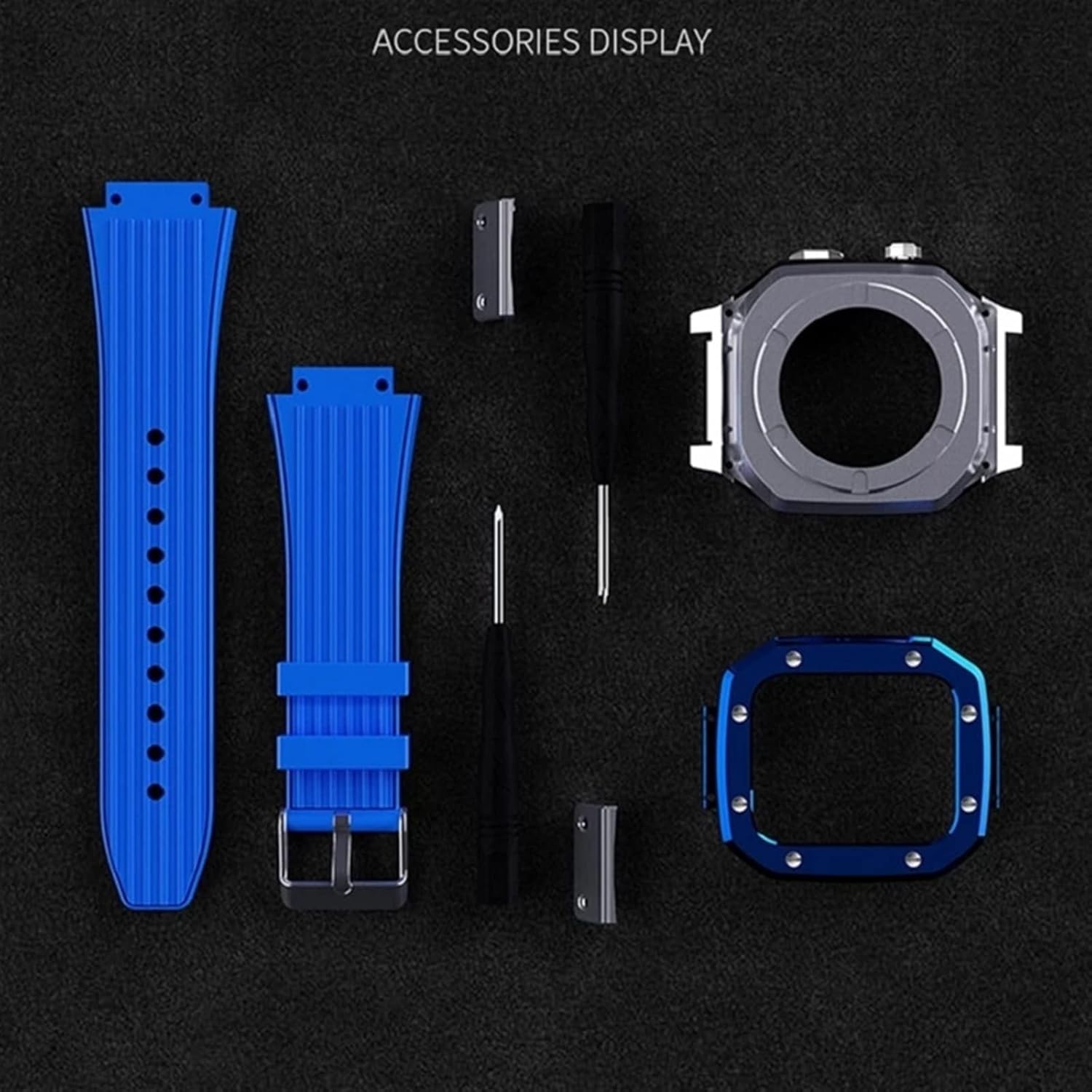 Modificación Mod Kit para Apple Watch Band Case 1.732 in 1.772 in 1.654 in Correa de silicona Marco de metal Accesorios para IWatch Series 8 7 6 5 4
