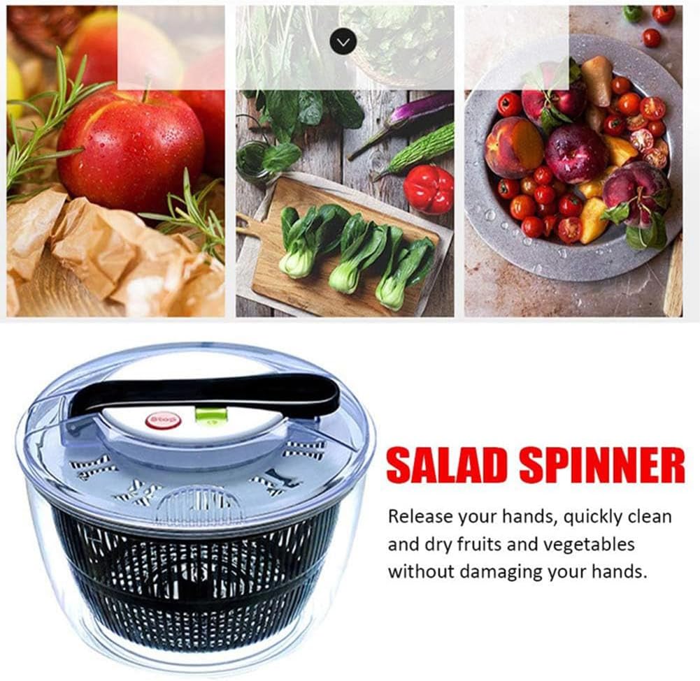 JCAKES Hilandero de lechuga para ensalada, Lavadora de frutas medianas, para ensalada de verduras, para verduras, cesta, escurridor de cocina,