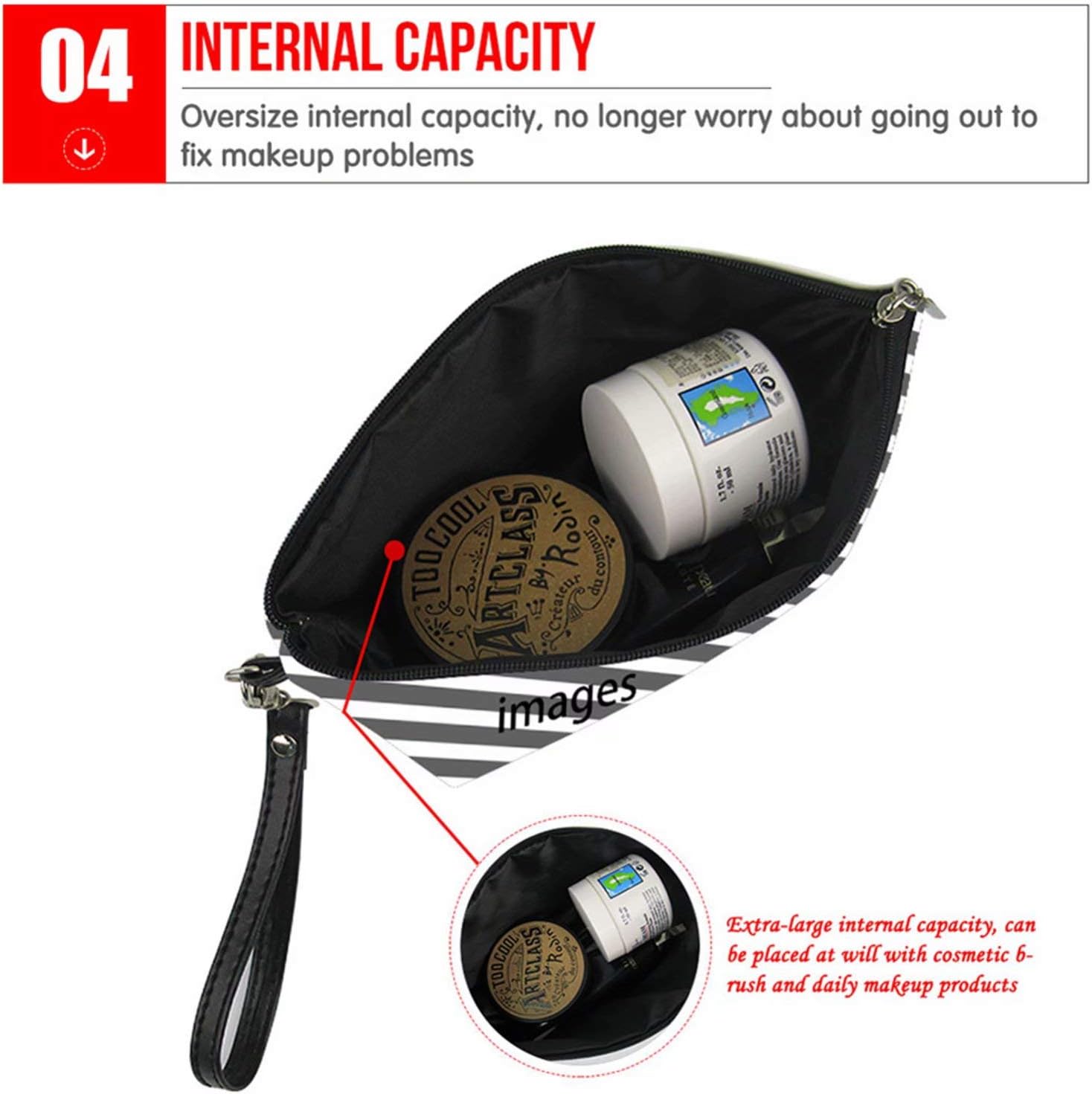 Bolsa de cosméticos para mujer, bolsas de maquillaje grandes, bolsa de viaje para artículos de tocador, estuche impermeable, negro (paw)