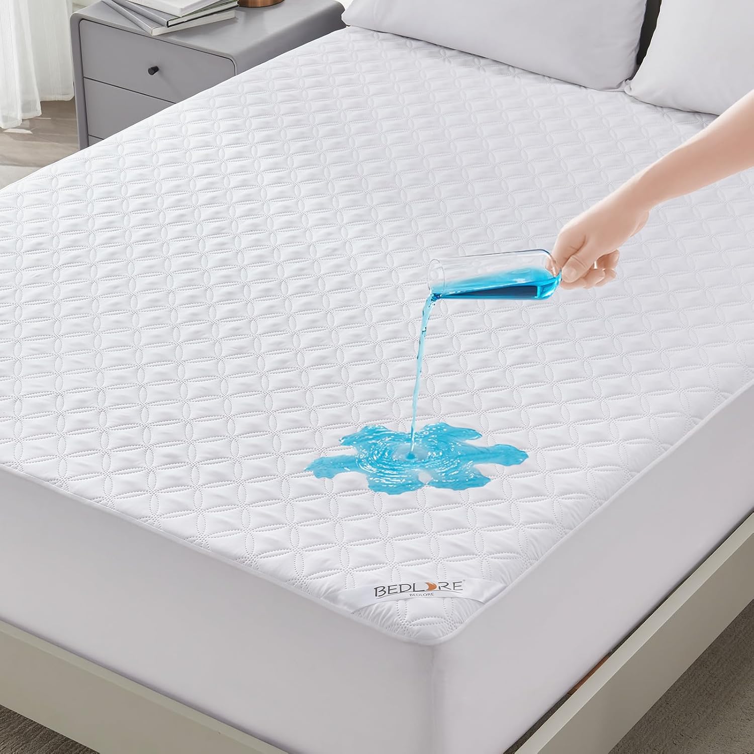 Protector de colchón impermeable, tamaño individual XL, con bolsillo profundo ajustado de hasta 6 a 18 pulgadas, funda de colchón de cama suave y