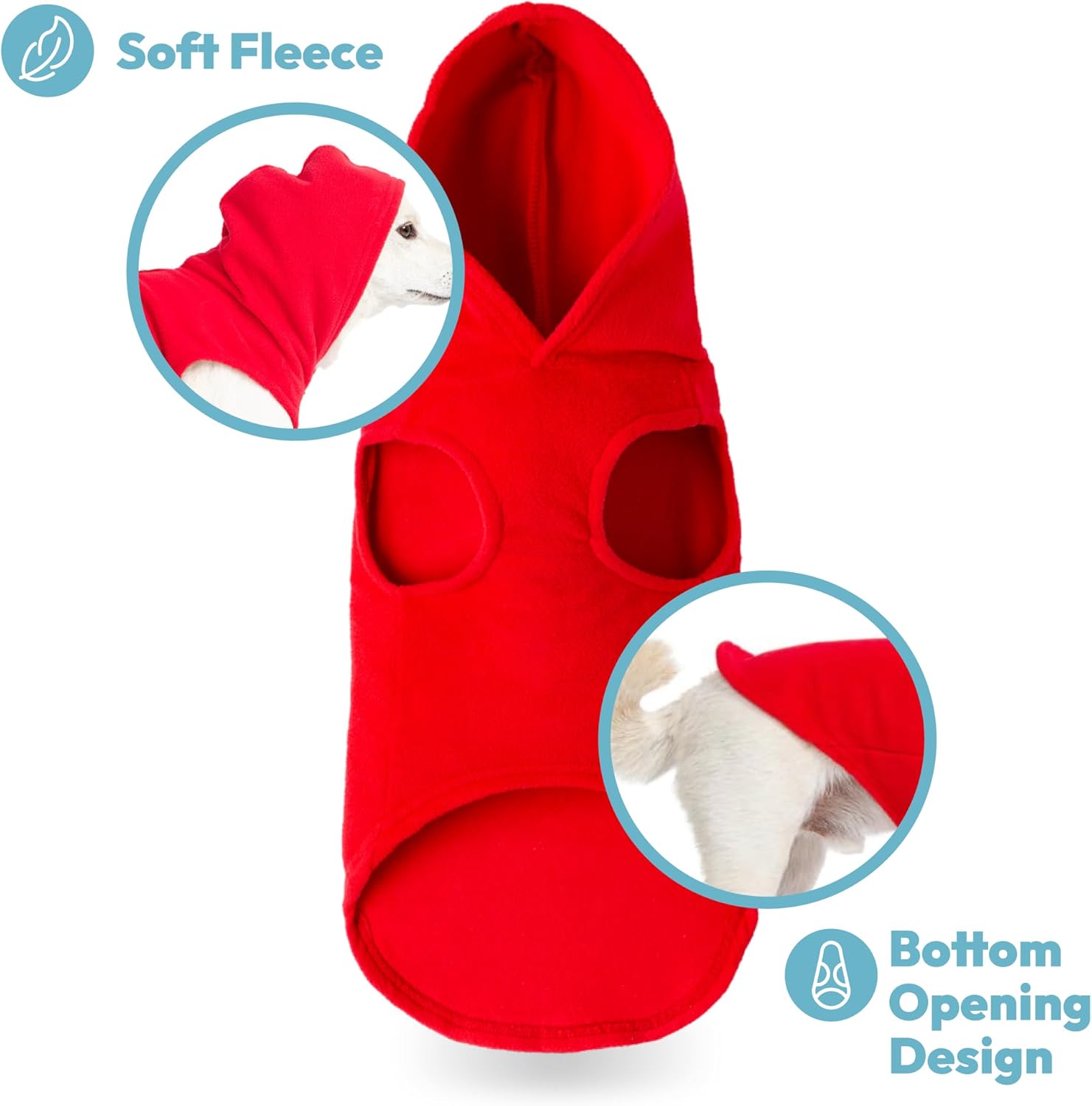 Gooby, vestimenta chaleco para perros para clima frío para todos los días con capucha para perros pequeños, L, Azul