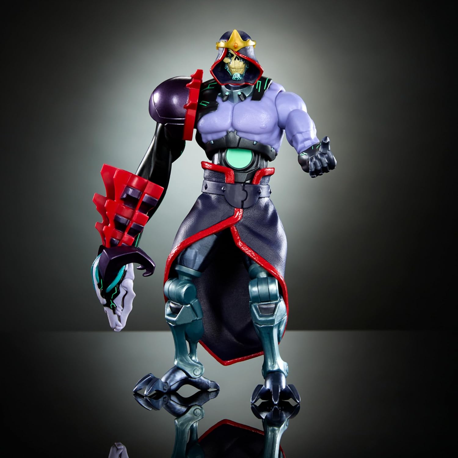 Masters of the Universe Revolution Masterverse – Figura de acción de esqueleto, coleccionable con 30 articulaciones y brazo de caos Techno Posable,