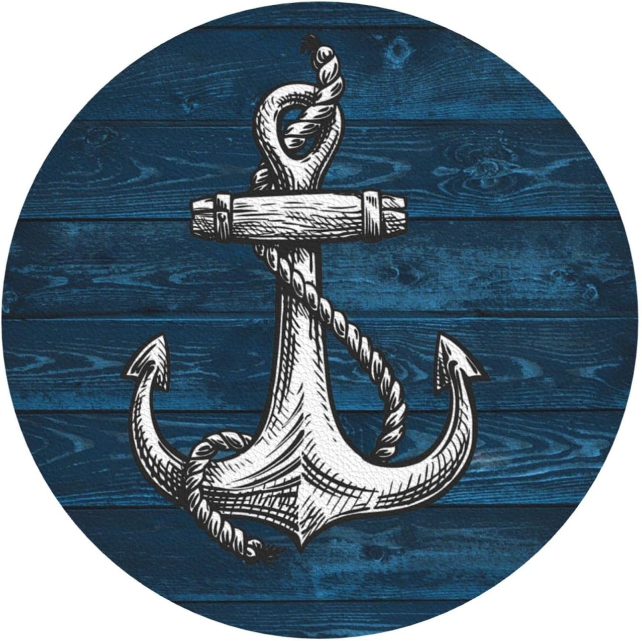 Anchor – Juego de 6 posavasos de madera para bebidas, de piel sintética absorbente para mesa de café, decoración del hogar, regalo de inauguración