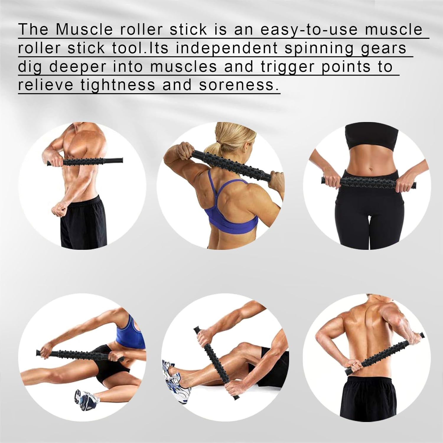 KEINE MARKE Massage Stick, Manual Muscle Roller, Muscle Roller Stick, Deep Muscle Massage Tools for Relief of Muscle Soreness, Cramps and