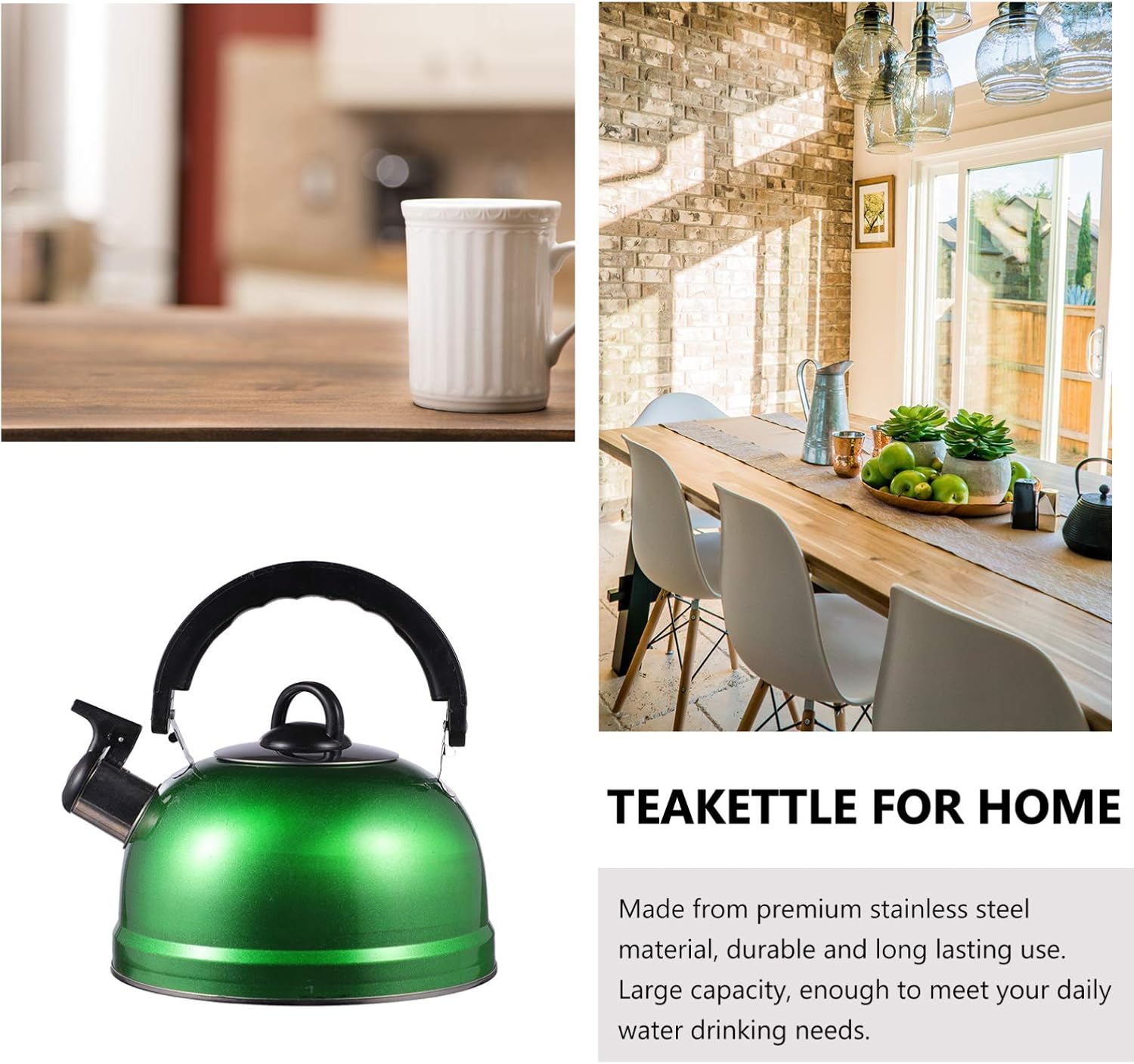 Cabilock 1 hervidor de gas con tapa de gas, tetera hervida con tapa de gas, estufa de té, hervidor de té, tetera superior, hervidor de agua,