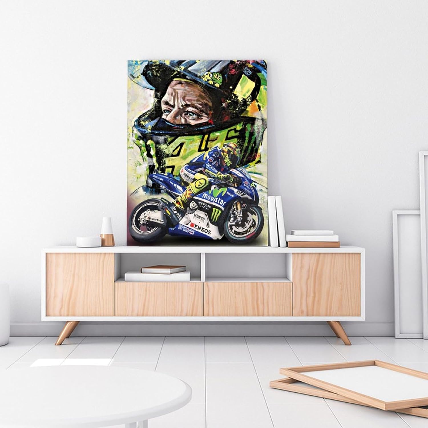 AAHARYA Valentino Rossi – Póster artístico famoso corredor de motociclismo, decoración de pared (10), pintura en lienzo, póster de arte de pared