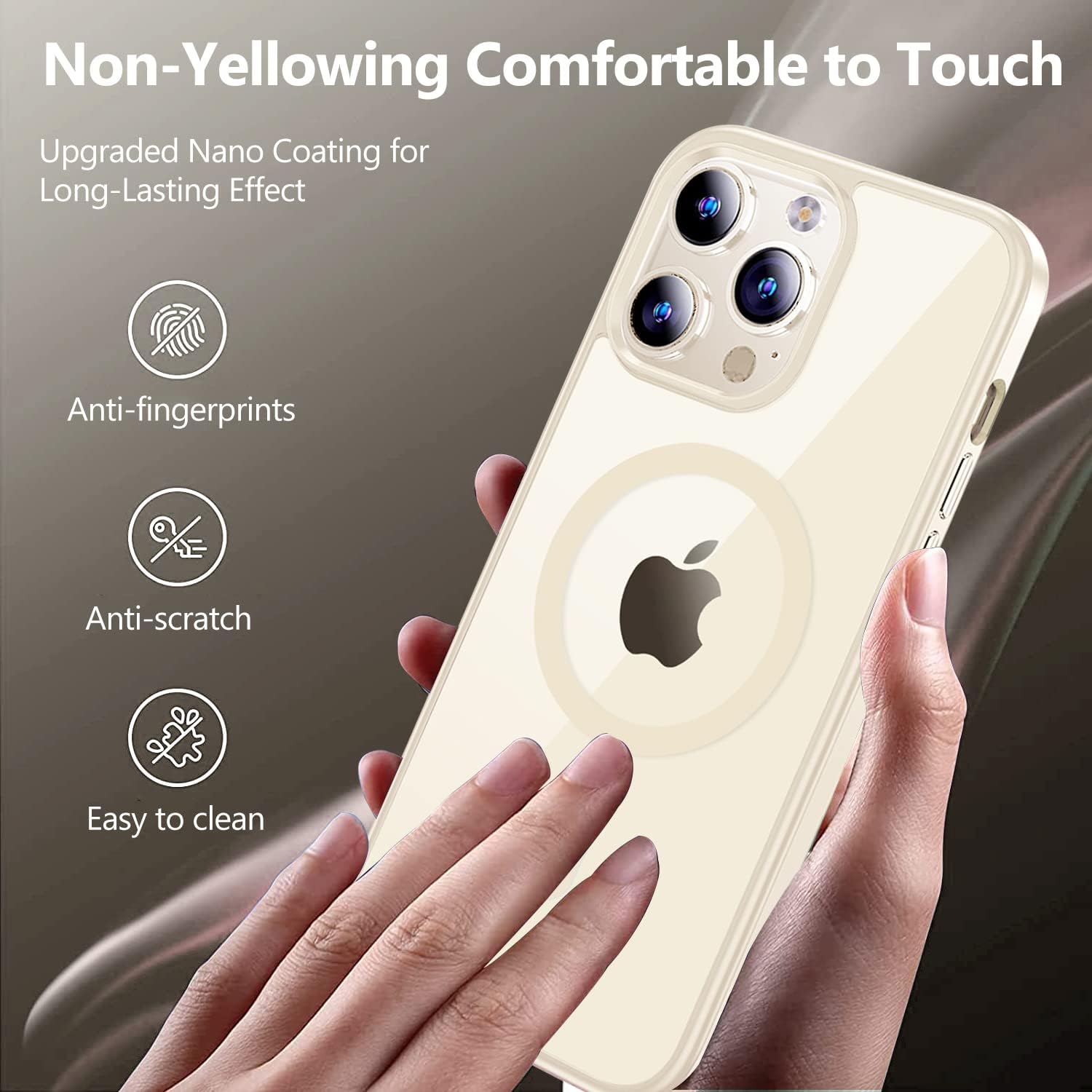 Funda magnética transparente para iPhone 13 Pro Max, compatible con MagSafe, protección de grado militar, parte trasera transparente, 2 protectores