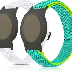 Paquete de 2 pulseras AirTag para niños, pulsera de nailon para Apple Air Tag antipérdida GPS con correa protectora para niños, correa de reloj Paquete de 2 pulseras AirTag para niños, pulsera de nailon para Apple Air Tag antipérdida GPS con correa protectora para niños, correa de reloj