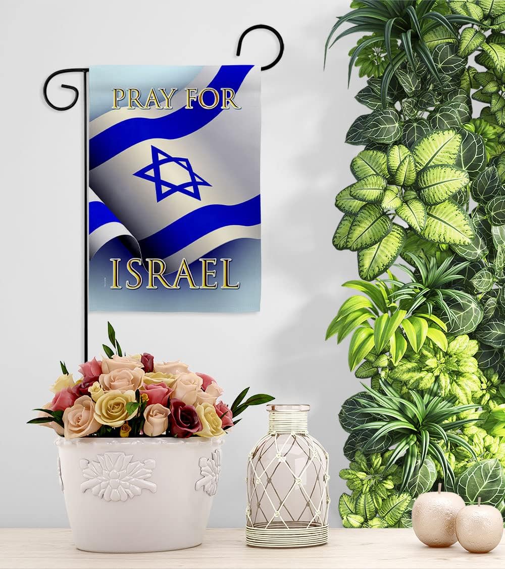 USA Decoration Pray for Israel – Juego de asta de bandera de Israel para el hogar, letrero de patio, soporte de tumba, poste de cementerio, tapiz