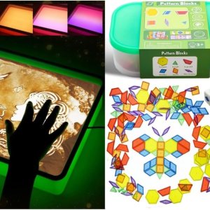 Odoorgames Caja de luz de pintura de arena para niños, mesa de arte de arena, bandeja de arena para aula, mesa de actividades sensoriales para niños Odoorgames Caja de luz de pintura de arena para niños, mesa de arte de arena, bandeja de arena para aula, mesa de actividades sensoriales para niños