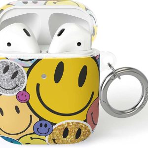 Casely Funda compatible con AirPods 1 y 2  Todas las sonrisas  Funda para AirPods con adhesivo de cara sonriente Casely Funda compatible con AirPods 1 y 2  Todas las sonrisas  Funda para AirPods con adhesivo de cara sonriente