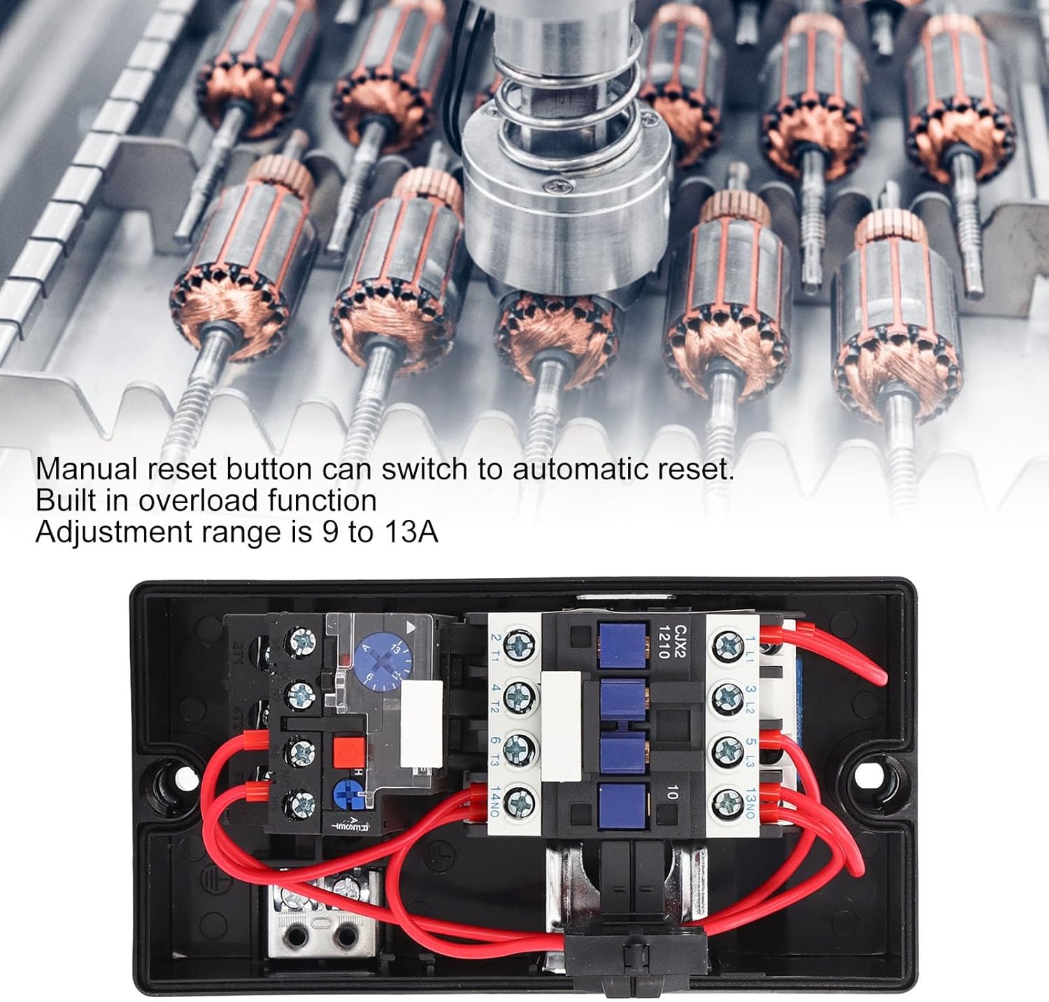 Arrancador de motor eléctrico magnético Motor trifásico Motor de arranque Interruptores de motor eléctrico 7.5HP 380V400V Interruptor de control de