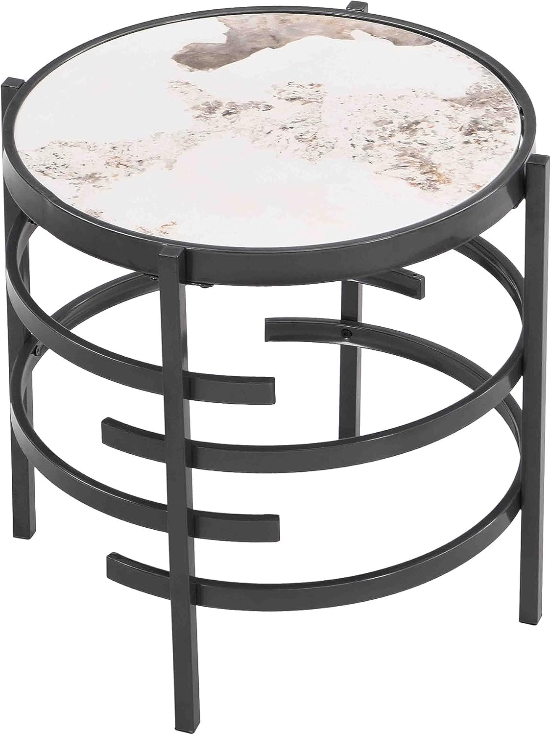 Mesa auxiliar redonda, mesa auxiliar, mesas auxiliares de mármol, mesa moderna de mármol con acento pequeño, mesa de centro para sala de estar y