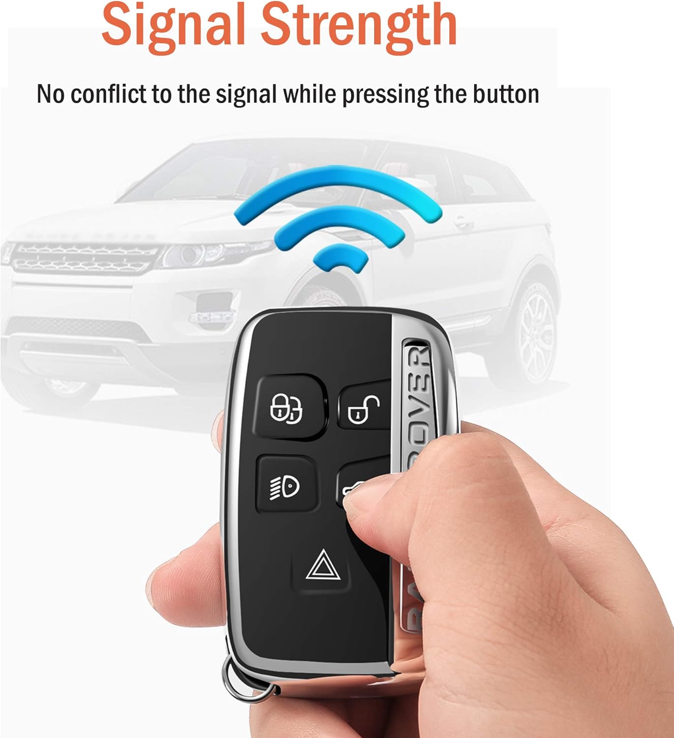 Intermerge Funda para llavero para Range Rover Evoque Velar Sport Discovery Freelander2 LR4 Land Rover Sport y Jaguar XF XJ XE F-PACE F-TYPE 5