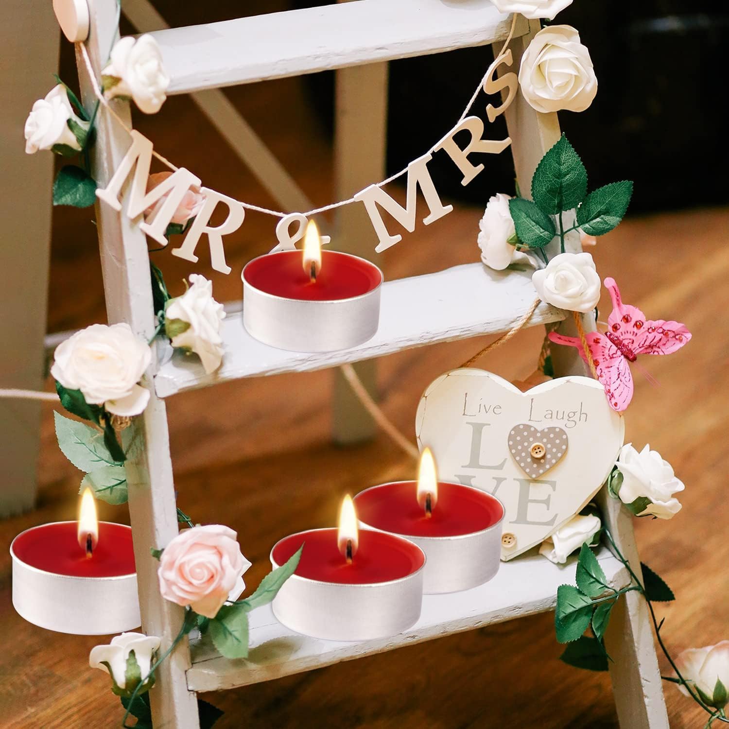 YOROXRG Paquete de 100 velas románticas sin perfume, velas de té sin aroma y de larga duración, sin goteo y de larga duración, para el estado de