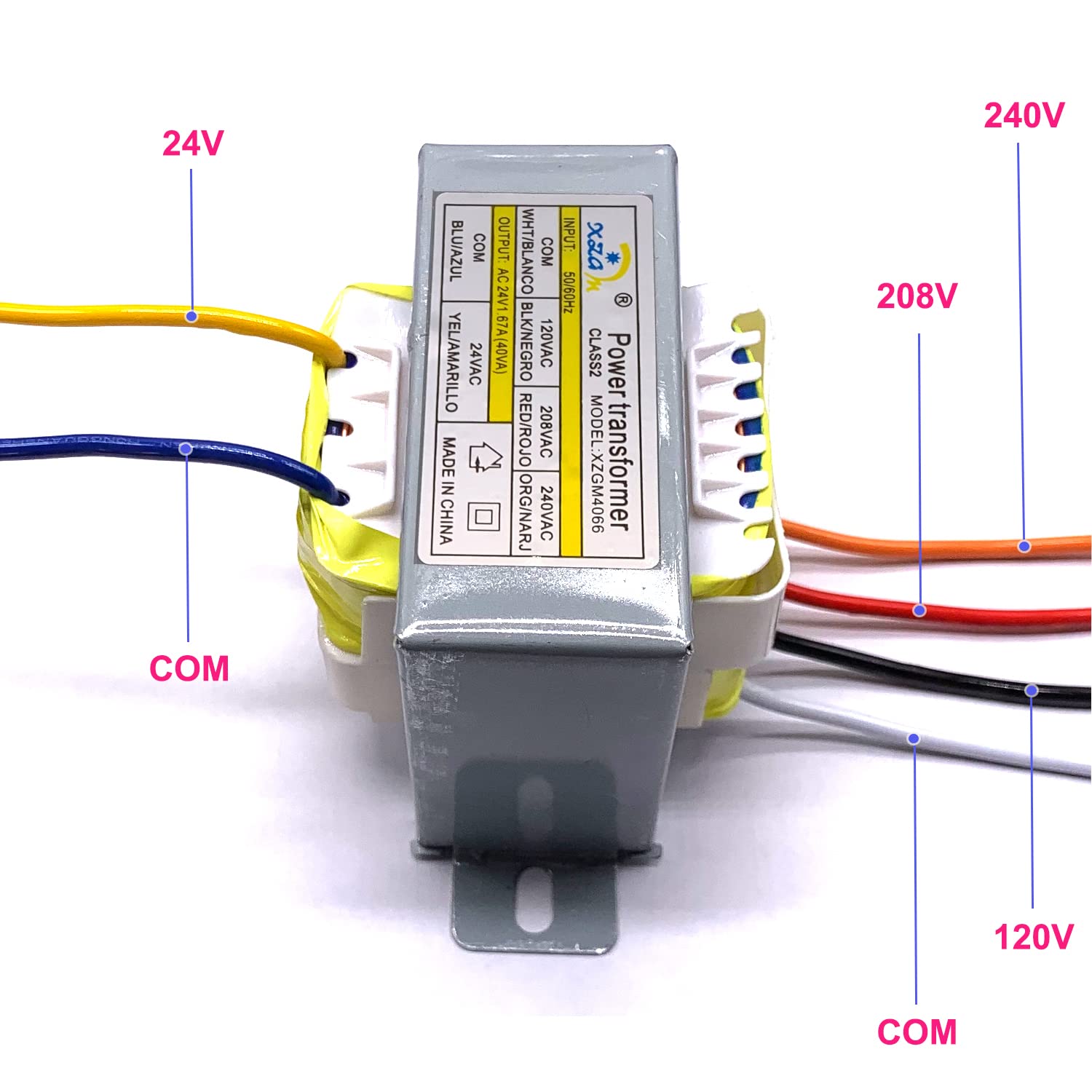 Transformador de control 40VA, primario 120, 208, 240V secundario 24V, para Rheem 46-101905-01, PF42440 44504 4031F, termostato, adaptador de
