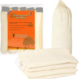 Reusable Elk Game Bags Hunting Meat, 5-Pack Meat Game Bags, Rolled Heavy Duty Quarter Bags, Big Game Bags for Elk, Caribou, Deer Reusable Elk Game Bags Hunting Meat, 5-Pack Meat Game Bags, Rolled Heavy Duty Quarter Bags, Big Game Bags for Elk, Caribou, Deer