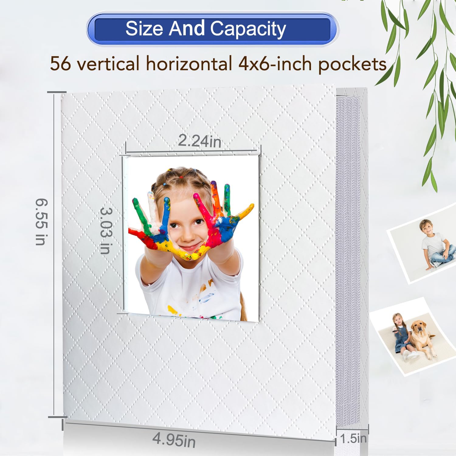 Zoview Art Álbum de fotos pequeño portátil de 4 x 6 pulgadas, cada 28 páginas transparentes con capacidad para 56 imágenes, mini álbumes de piel
