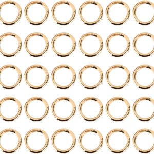 30 anillos de resorte de gatillo redondo de 1 pulgada con mosquetón a presión, anillos de gatillo circular, anillo de resorte dorado para llaveros, 30 anillos de resorte de gatillo redondo de 1 pulgada con mosquetón a presión, anillos de gatillo circular, anillo de resorte dorado para llaveros,