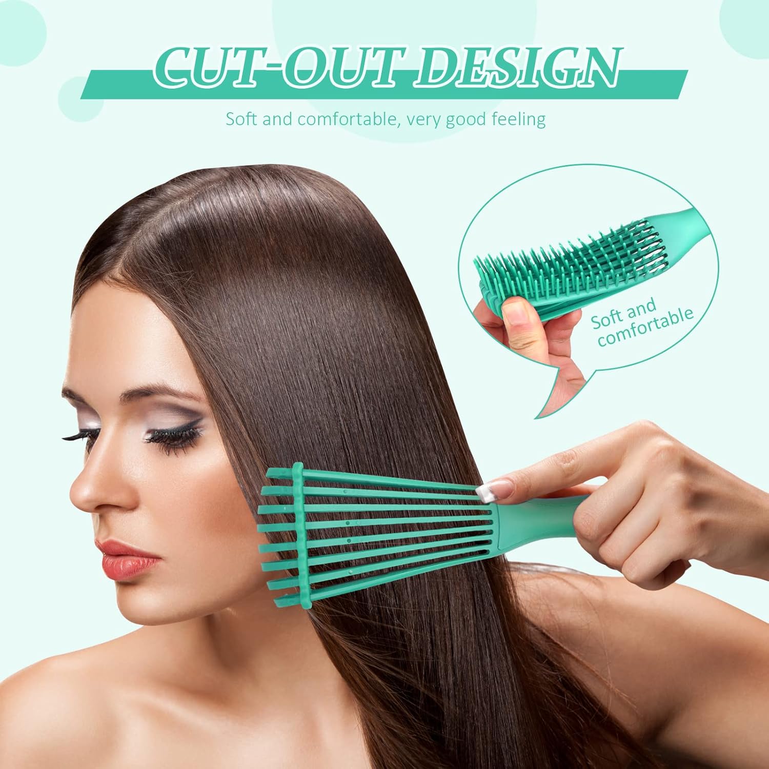 Cepillo desenredante húmedo para el cuidado del cabello, pulpo, estructura hueca, cepillos para el cabello para mujeres, sin dolor, masajeador del