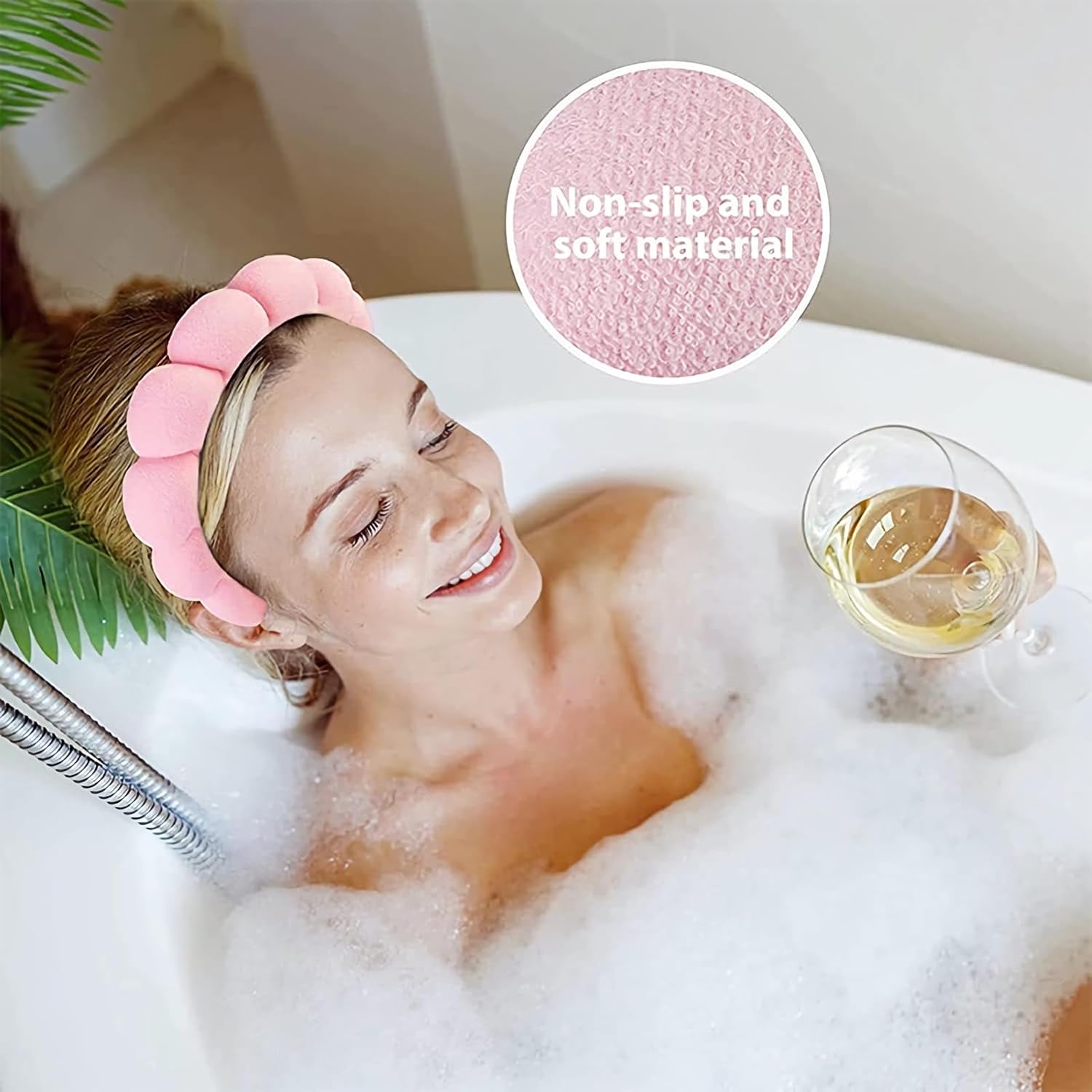 VNIHTT Juego de diadema y pulsera de spa prémium para mujer, absorbente, suave y cómodo, perfecto para el cuidado de la piel, maquillaje, yoga,