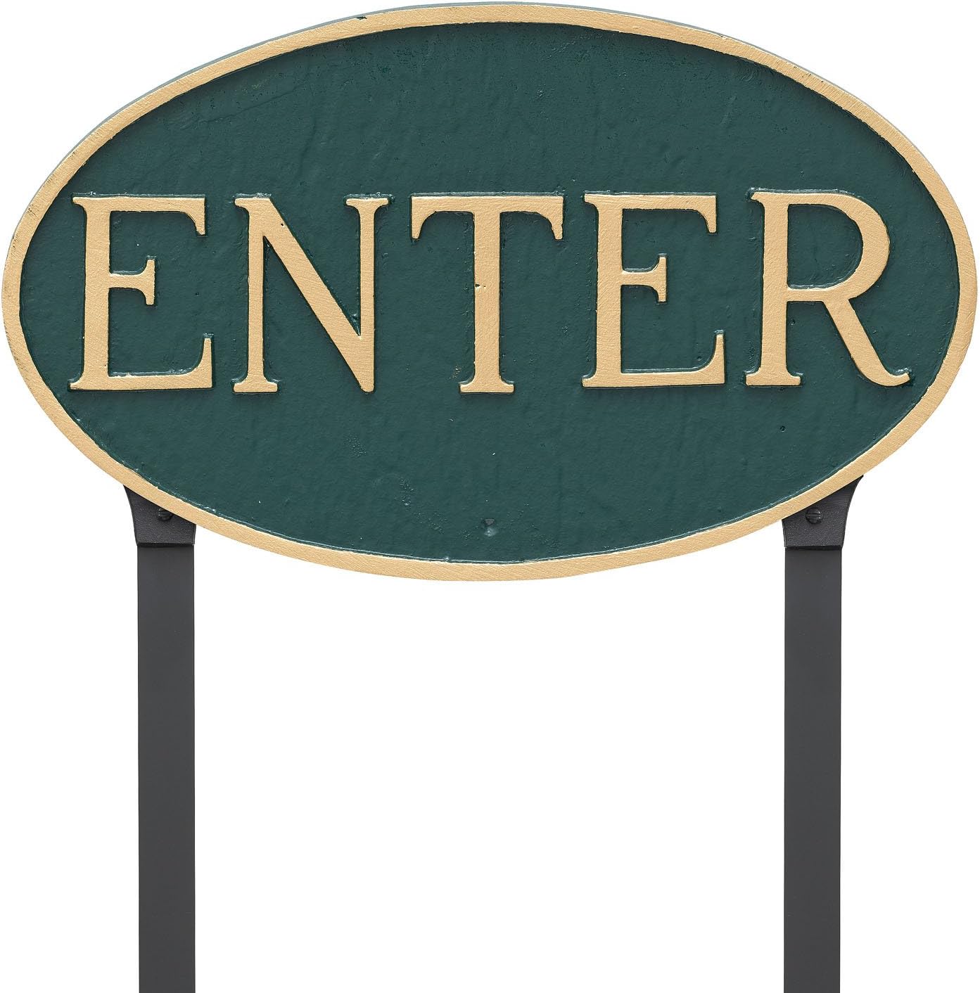 Montague Productos de Metal Enter Oval Césped Plaque, NULL, Verde