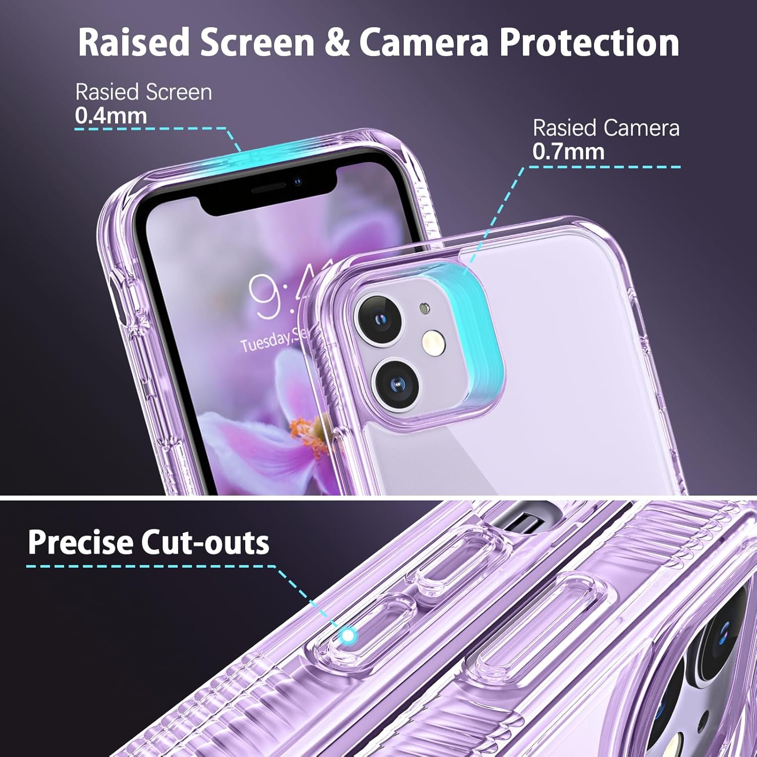 DUEDUE Funda diseñada para iPhone 11 con soporte, fundas para iPhone 11, delgada, a prueba de golpes, de metal, con función atril, a prueba de