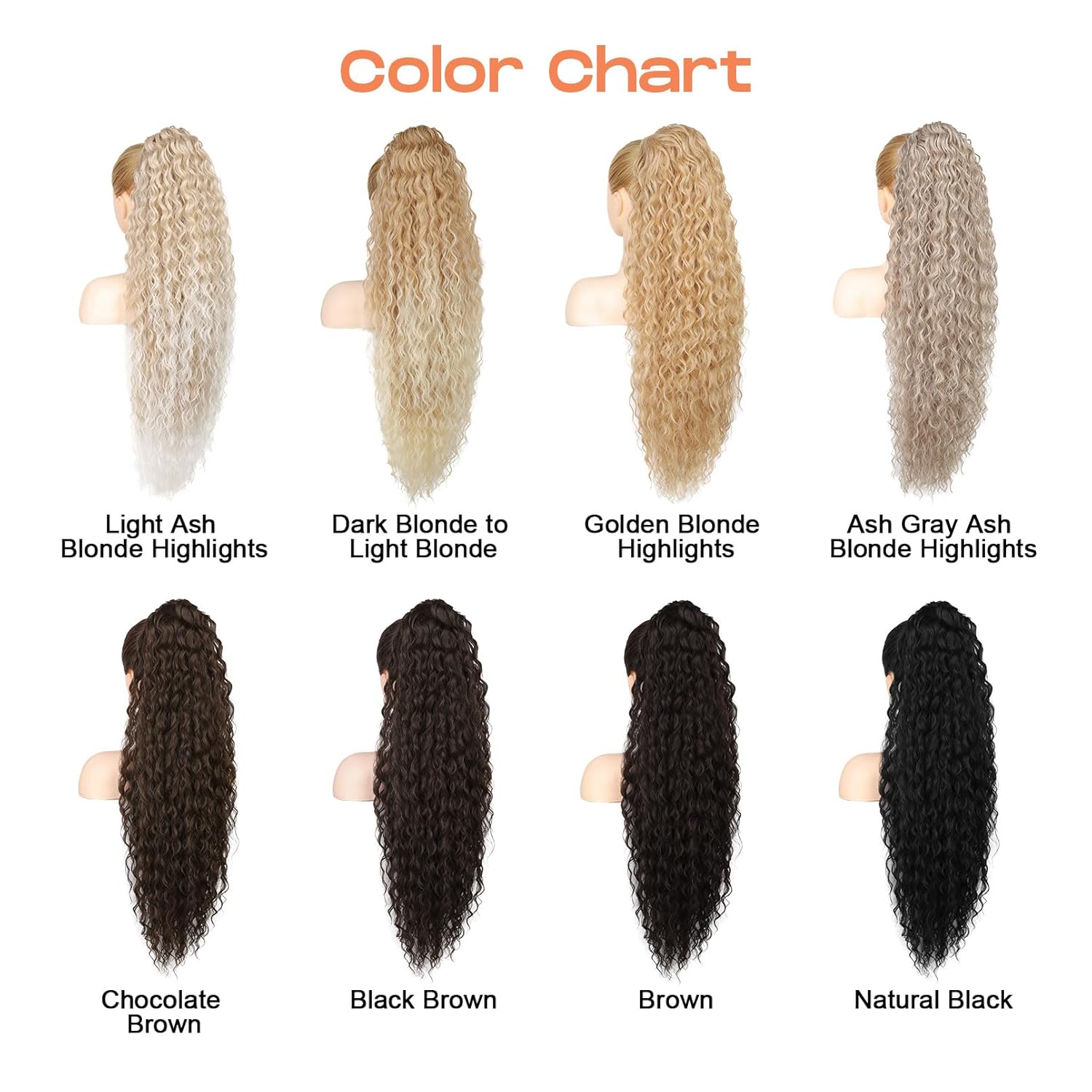 SEIKEA Extensión de cola de caballo con cordón de 36 pulgadas, larga, ligera, natural, rizada, cola de caballo falsa, multicapa, extensiones de