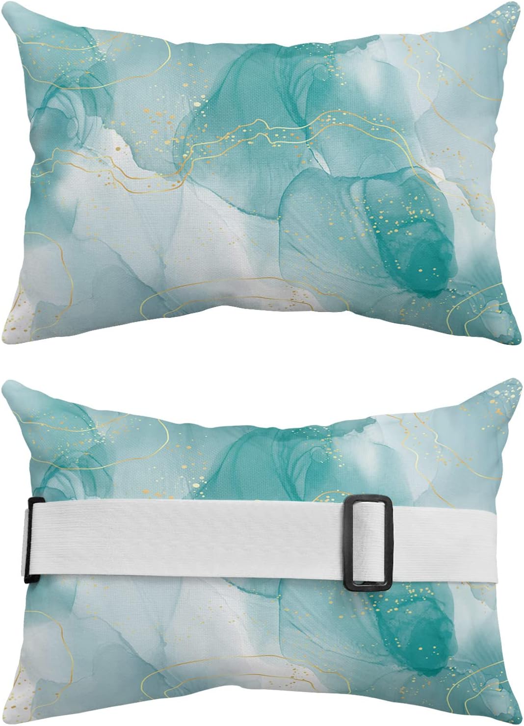 Almohada para silla de playa para exteriores, diseño de mármol aguamarina, para tumbona, estética abstracta, arte minimalista, reclinable, almohada