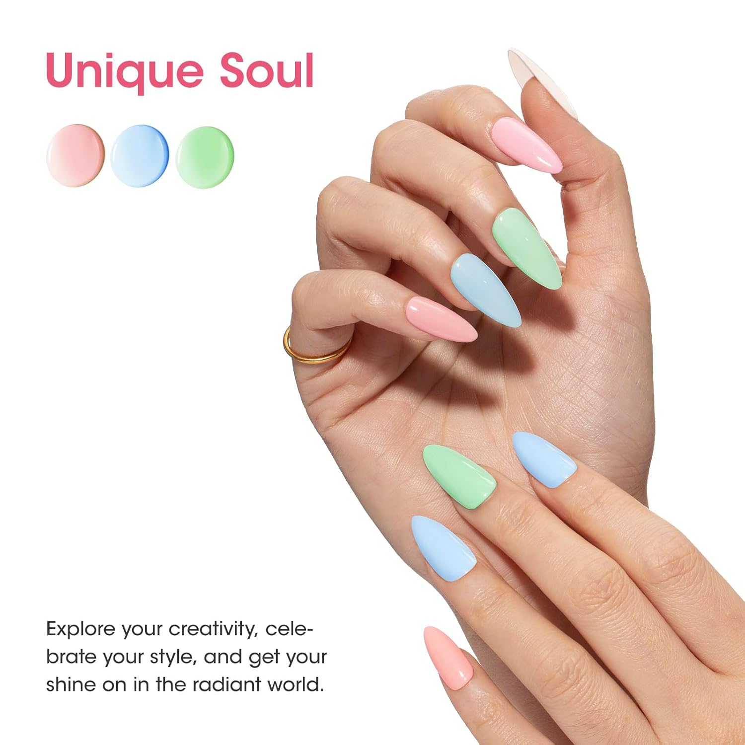 Gellen Juego de esmaltes de uñas de gel, 6 colores de caramelo brillante, tonos dulces frescos, de verano a la moda, femenino, curado UV, regalo