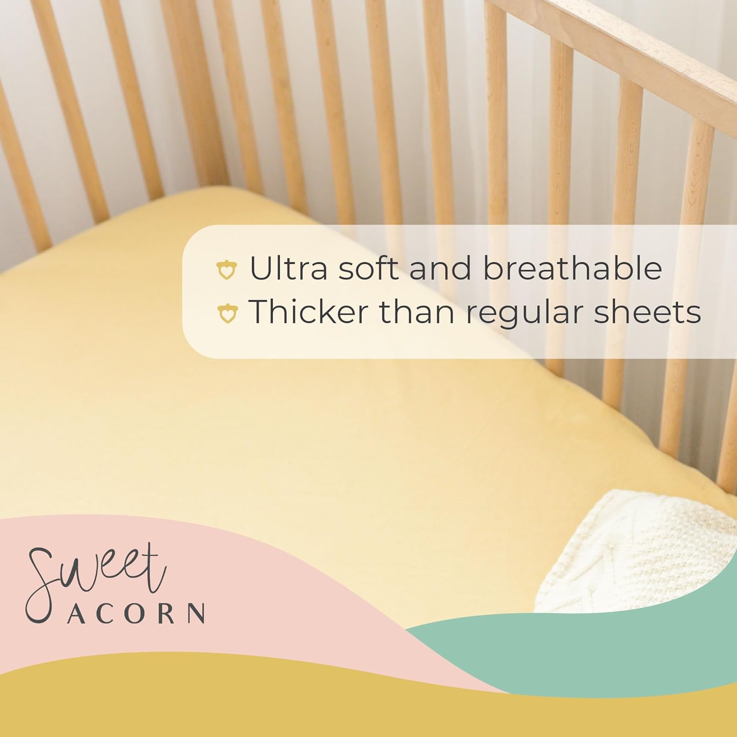 Sábanas ajustables para cuna, ropa de cama de punto de jersey de algodón orgánico, se adapta a colchones estándar de cuna de bebé, 9 x 28 x 52