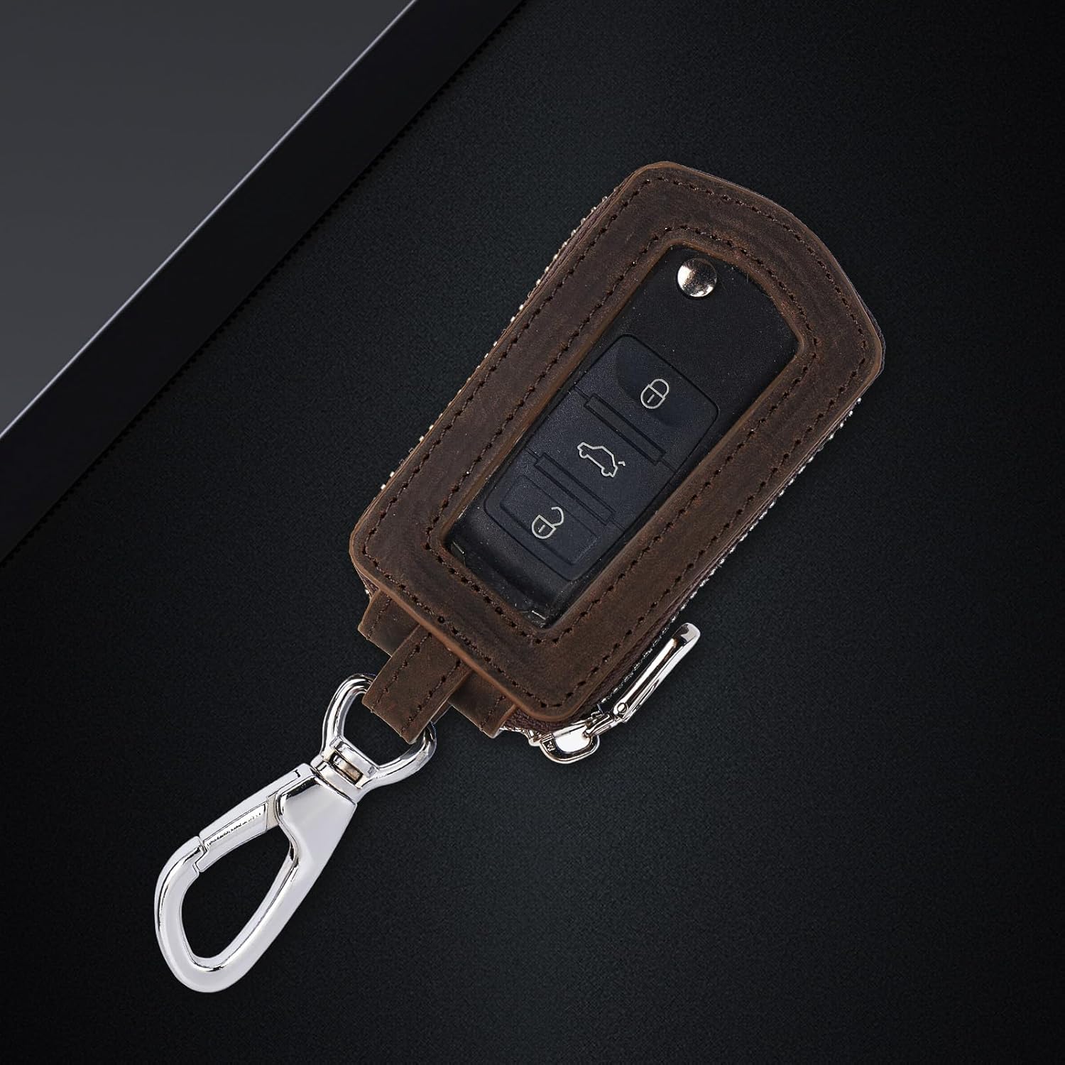 Funda universal para llavero de automóvil, funda de cuero para llavero, protector de llavero, soporte para llavero de automóvil para llavero remoto