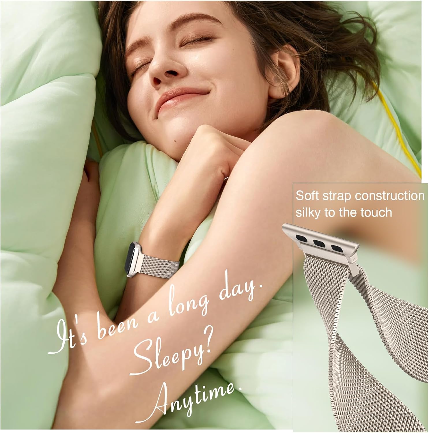 BELONGME Paquete de 3 correas de malla compatibles con Apple Watch de 1.496 pulgadas, 1.575 pulgadas, 1.614 pulgadas, 1.654 pulgadas, 1.732