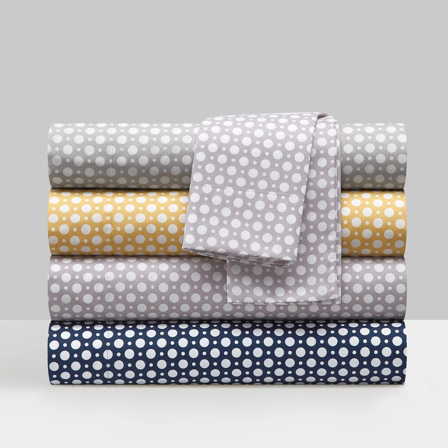 New York & Company Rylie – Juego de sábanas de 3 piezas con diseño geométrico de lunares, incluye 1 encimera, 1 sábana bajera y 1 funda de almohada,