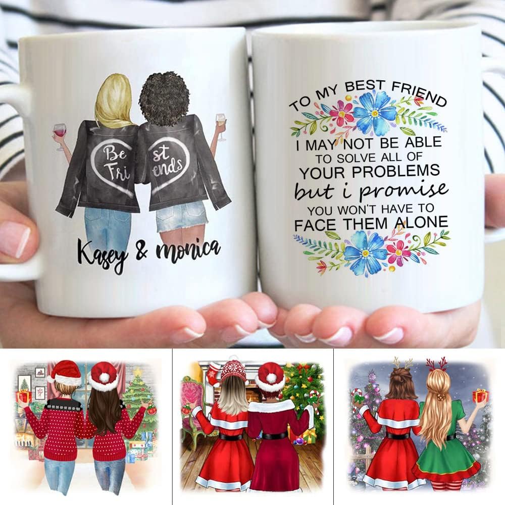 Taza de café personalizada para mujeres, elige nombres, tazas de amistad personalizadas para amigos, mejores amigos, regalos de cumpleaños, amistad