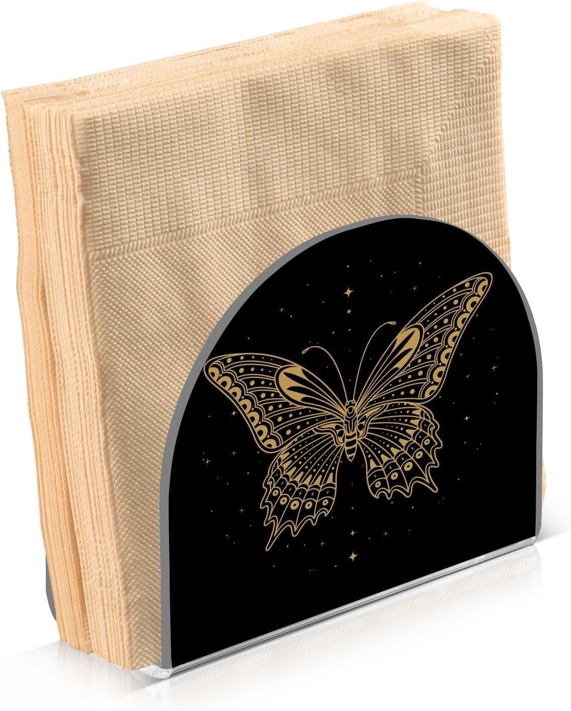 Servilletero de mariposa dorada para mesa de papel, dispensador de pañuelos acrílicos, cocina, comedor, baño, fiesta, decoración de automóvil