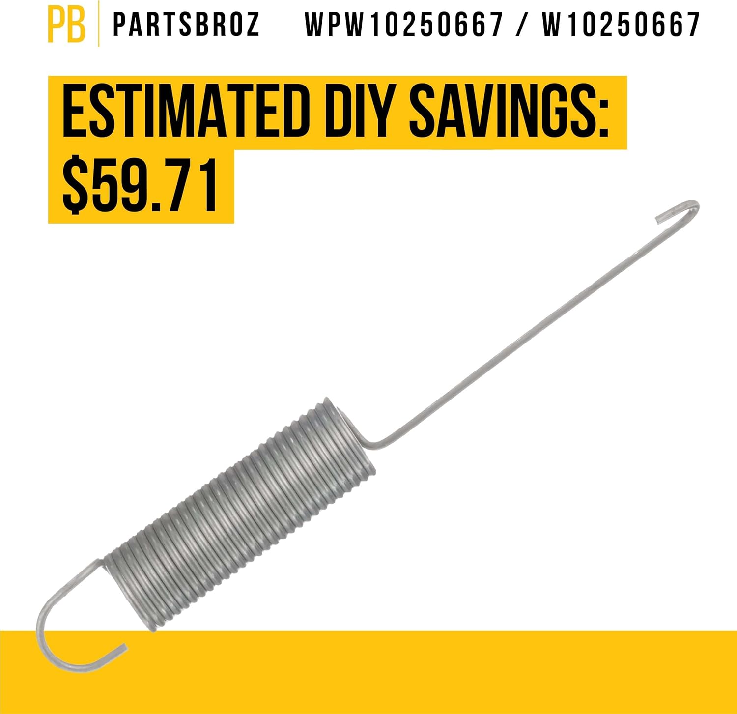 WPW10250667 Muelle de suspensión  Compatible con Whirlpool Kenmore KitchenAid Maytag Lavadora Secadora  Reemplaza WPW10250667 AP6017818 W10250667