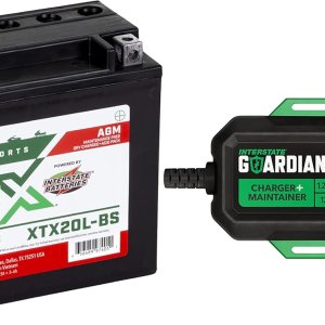 Interstate Batteries YTX20L-BS Powersports – Batería y cargador de 12 V, 1.2 A (paquete), batería AGM de 12 V 18 Ah para motocicletas, cuatrimotos, Interstate Batteries YTX20L-BS Powersports – Batería y cargador de 12 V, 1.2 A (paquete), batería AGM de 12 V 18 Ah para motocicletas, cuatrimotos,