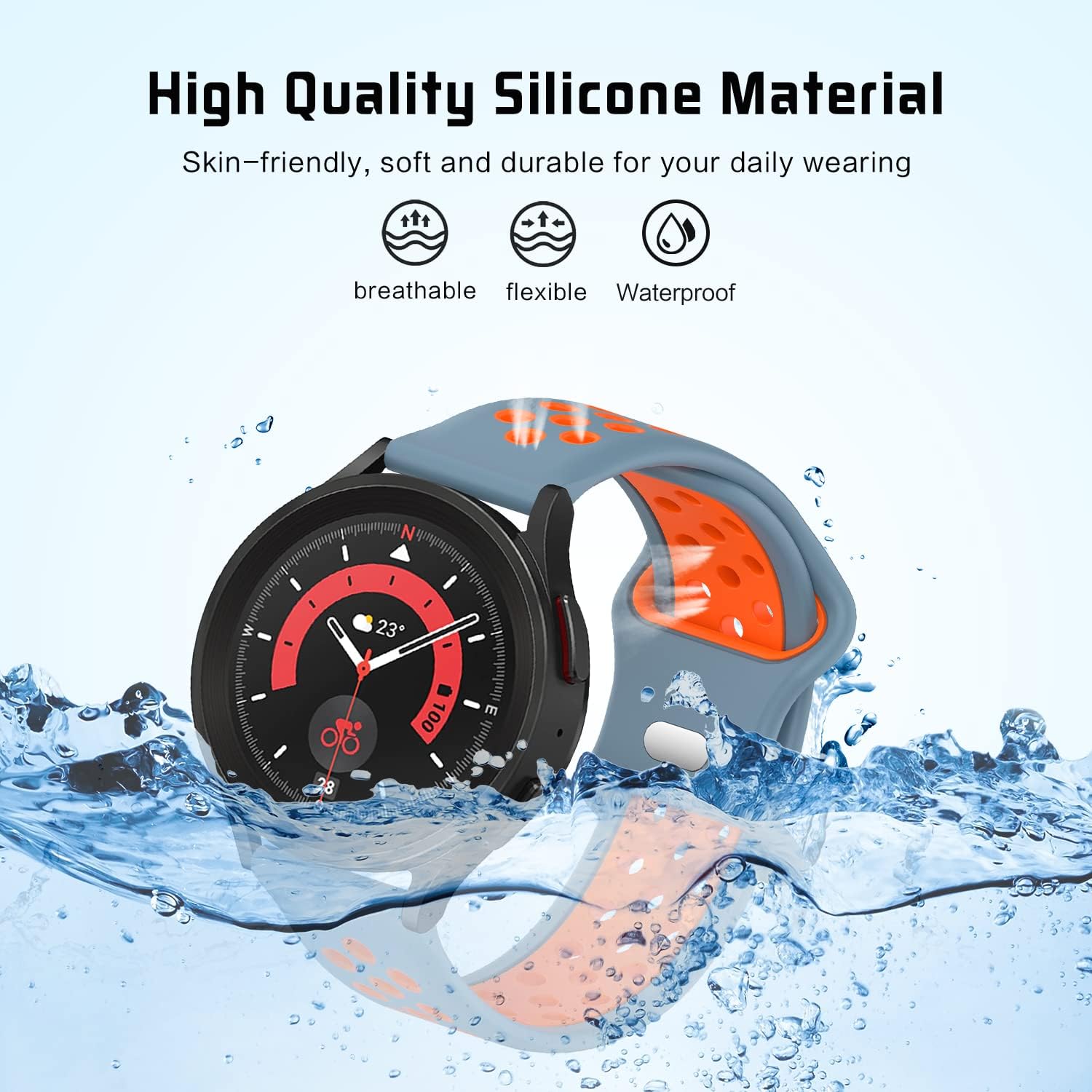 Geageaus Correas de arcoíris de 0.78 pulgadas compatibles con Samsung Galaxy Watch 6Galaxy Watch 5Galaxy Watch 4Active 2 de 1.575 pulgadas y 1.732