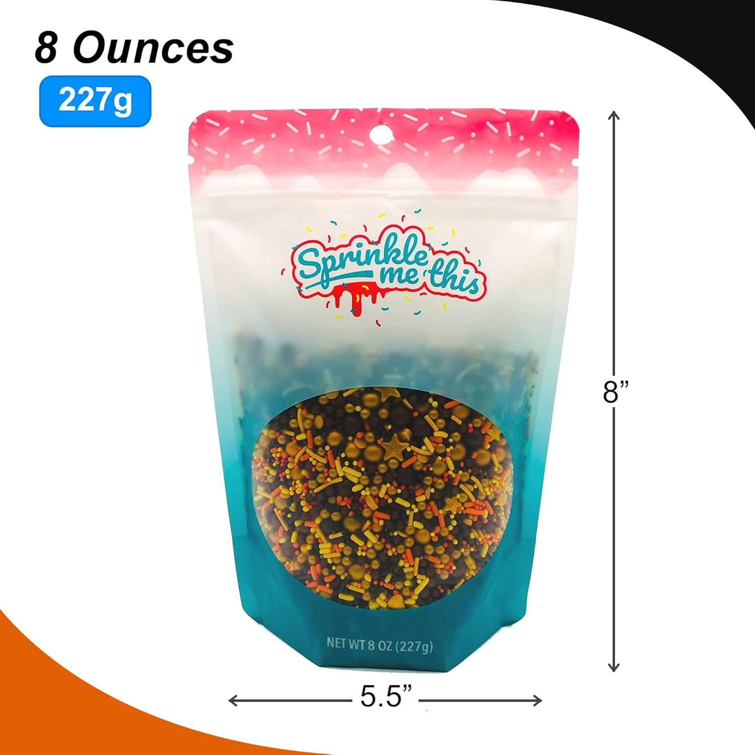 Harvest Season Blend  Bolsa resellable de 8 onzas  Gránulos para pasteles y helados con temática de otoño  Cuenta con perlas rojas, doradas y