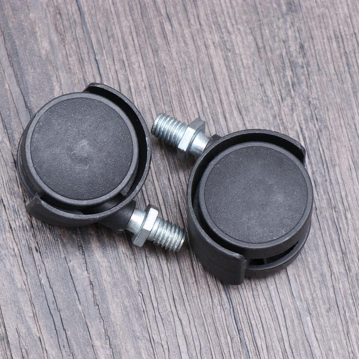 2 piezas de rueda giratoria universal de base cuadrada rueda delantera rueda de repuesto para muebles cochecito (negro)