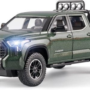 Toy Trucks for Boys 124 Tundra Diecast Metal Model Toy Pickup Truck Pull Back Car Model with Light and Sound Toy Trucks for Boys Age 4-7(Green) Toy Trucks for Boys 124 Tundra Diecast Metal Model Toy Pickup Truck Pull Back Car Model with Light and Sound Toy Trucks for Boys Age 4-7(Green)