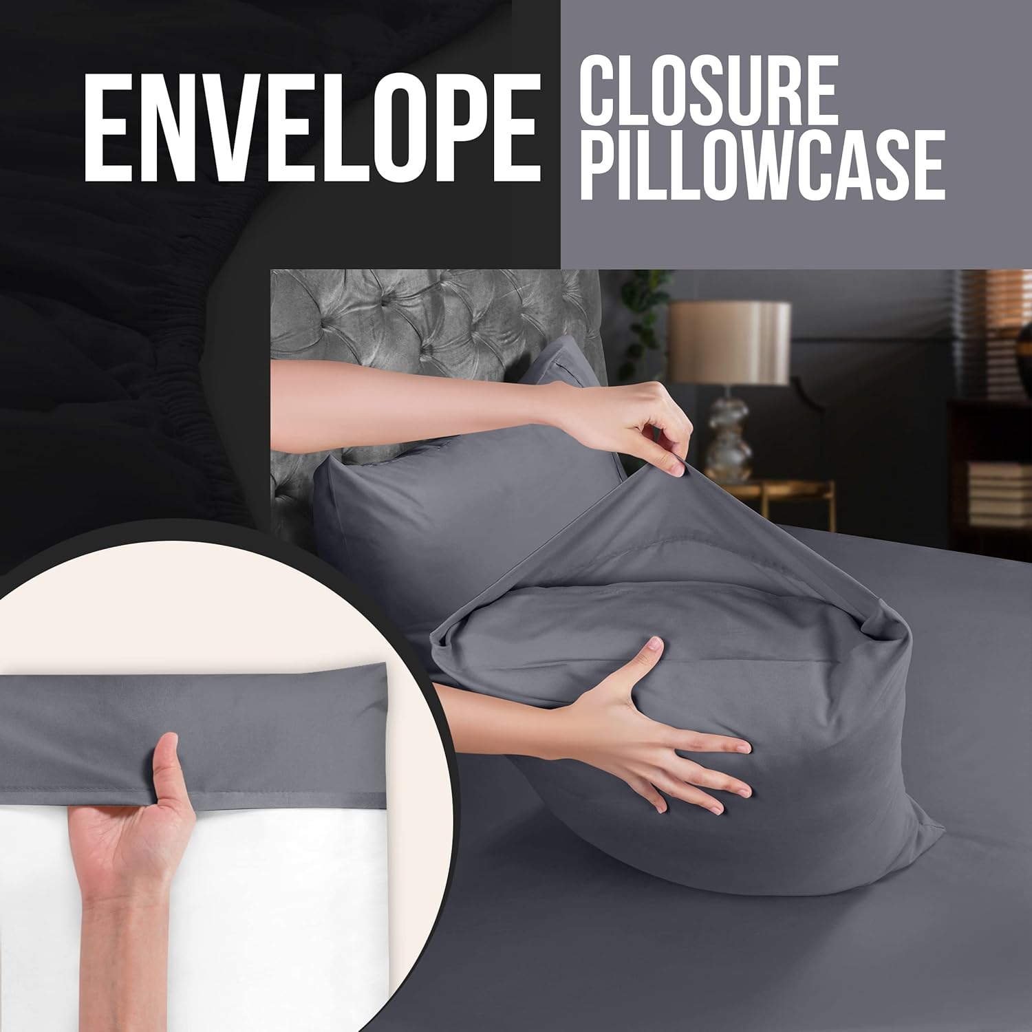 Utopia Bedding Fundas de almohada estándar  Paquete de 4  Cierre de sobre  Tela de microfibra cepillada suave  Fundas de almohada resistentes al